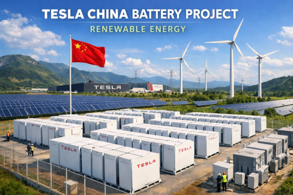tesla china battery project renewable energy
