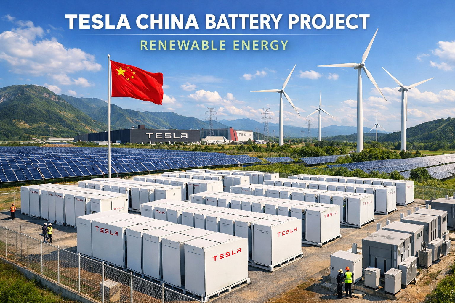 tesla china battery project renewable energy